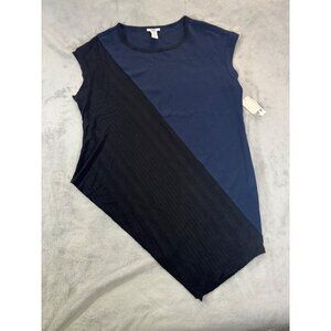 Bar III Blouse Women's XL Colorblocked Asymmetrical Knit Top